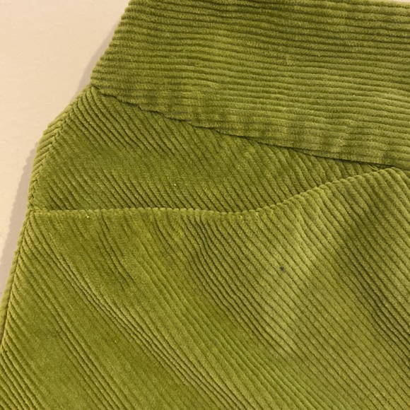 Talbots Petites Cord Stretch corduroy green skirt zip button 2 pockets wale 2 - Picture 6 of 11